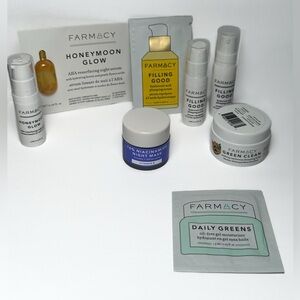 🆕 8 pc FARMACY Skincare Set w/ 💜Green Clean, Night Mask, HA Serum & Night Serum